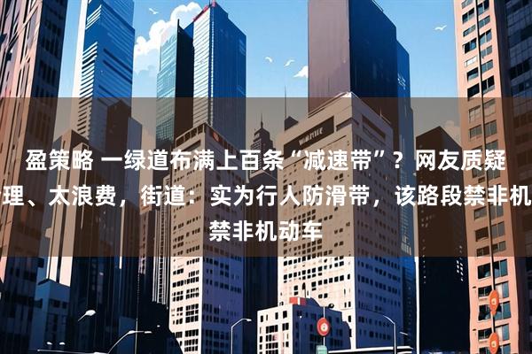 盈策略 一绿道布满上百条“减速带”？网友质疑不合理、太浪费，街道：实为行人防滑带，该路段禁非机动车
